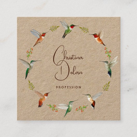 Carte de visite de colibri Kraft (Devant)