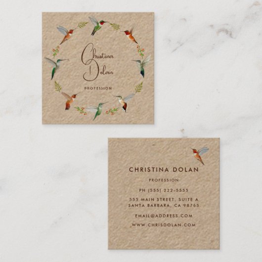 Carte de visite de colibri Kraft (Devant / Derrière)