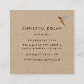 Carte de visite de colibri Kraft (Dos)