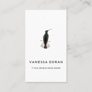 Carte de visite de colibri noir et blanc