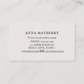 Carte de visite de colibri roux (Dos)