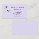 Carte de visite de colibris (Devant / Derrière)