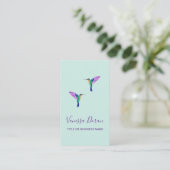Carte de visite de colibris turquoise (Debout devant)
