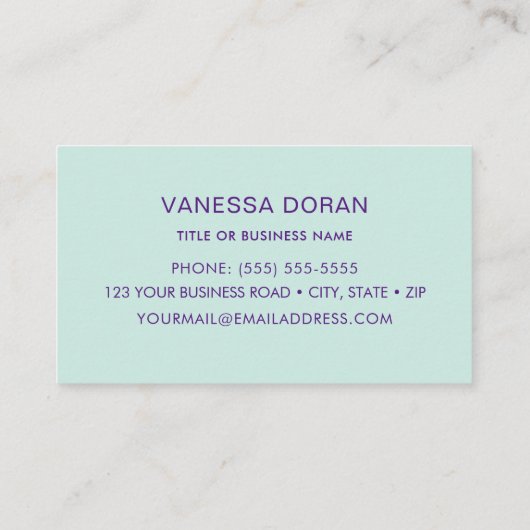 Carte de visite de colibris turquoise (Dos)