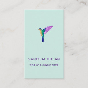 Carte de visite de colibris turquoise