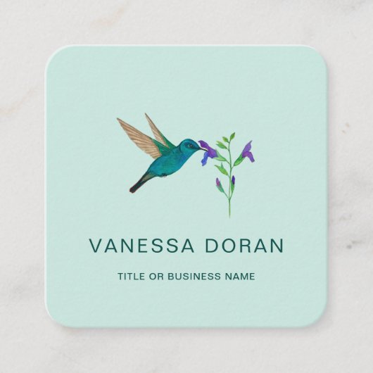 Carte de visite de colibris turquoise (Devant)