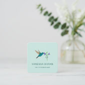 Carte de visite de colibris turquoise (Debout devant)