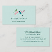 Carte de visite de colibris turquoise (Devant / Derrière)