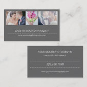 Carte de visite de collage moderne - gris (Devant / Derrière)