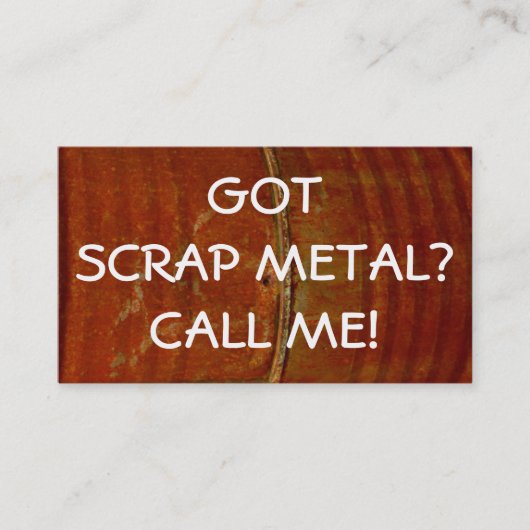 Carte de visite de collecteur de métaux de ferrail (Devant)