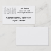 Carte de visite de collecteur d'objet façonné (Devant / Derrière)