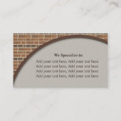 Carte de visite de collection de mur de briques (Dos)