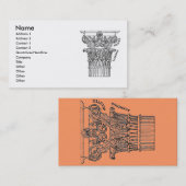 Carte de visite de colonne grecque (Devant / Derrière)