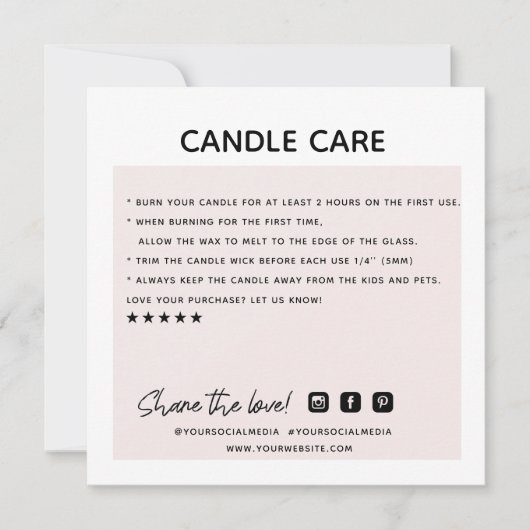 Carte de visite de commande de soins de bougie Mer (Devant)