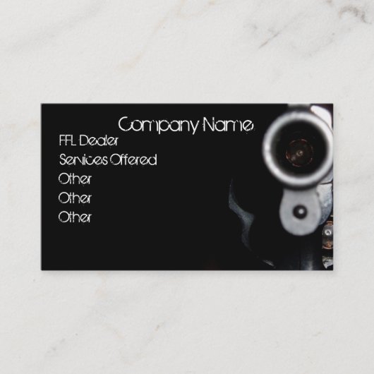 Carte de visite de commerçant FFL Revolver (Devant)
