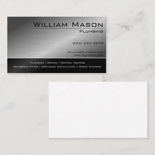 Carte de visite de commerçants qualifiés en noir e (Devant / Derrière)