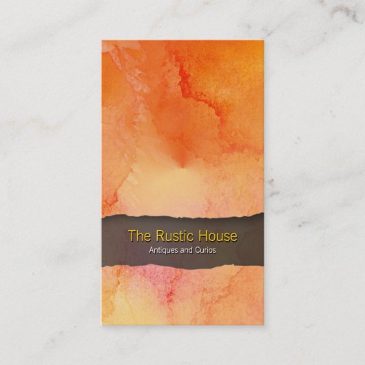 Carte de visite de commerce de détail Orange Water (Devant)