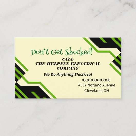 Carte de visite de compagnie électrique (Devant)