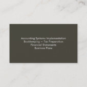 Carte de visite de comptabilité - (Dos)