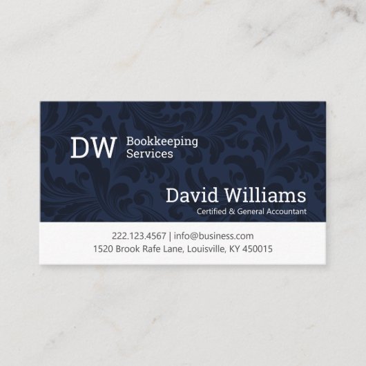 Carte de visite de comptabilité/de comptabilité Bl (Devant)