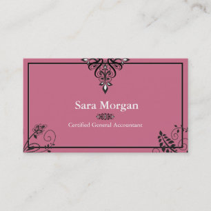 Carte de visite de comptabilité - élégant noir