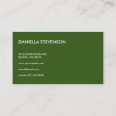 Carte de visite de comptabilité moderne vert et no (Dos)