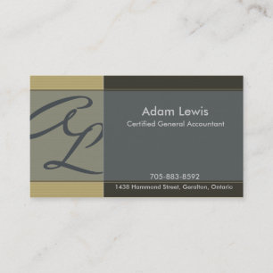 Carte de visite de comptabilité - monogramme