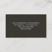 Carte de visite de comptabilité - monogramme (Dos)