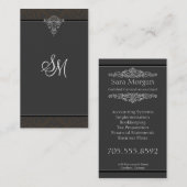 Carte de visite de comptabilité - monogramme (Devant / Derrière)