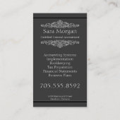 Carte de visite de comptabilité - monogramme (Dos)