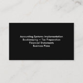 Carte de visite de comptabilité - noir et blanc de (Dos)