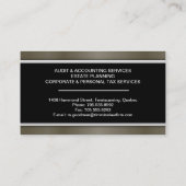 Carte de visite de comptabilité - noir et métal de (Dos)
