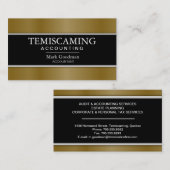 Carte de visite de comptabilité - noir et or de (Devant / Derrière)