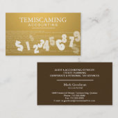 Carte de visite de comptabilité - nombres et impôt (Devant / Derrière)