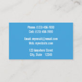 Carte de visite de comptabilité numéroté bleu (Dos)