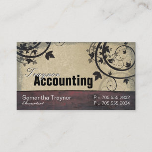 Carte de visite de comptabilité - panneau vintage