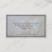 Carte de visite de comptabilité - texture chique (Dos)