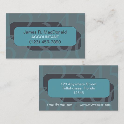 Carte de visite de comptabilité thématique (Devant / Derrière)