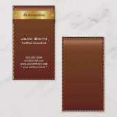 Carte de visite de comptable de cuir de ceinture (Devant / Derrière)