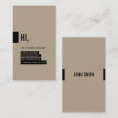 Carte de visite de concepteur (Devant / Derrière)