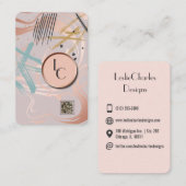 carte de visite de concepteur de code qr abstrait (Devant / Derrière)