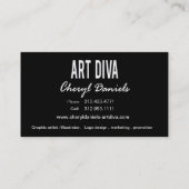 Carte de visite de concepteur de diva d'art (Dos)