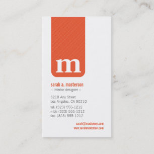 Carte de visite de concepteur de monogrammes simpl