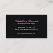 Carte de visite de concepteur de sac à main de (Dos)