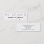 Carte de visite de concepteur d'intérieur blanc pâ (Devant / Derrière)