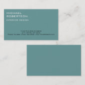 Carte de visite de concepteur d'intérieur bleu (Devant / Derrière)