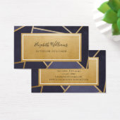 Carte de visite de concepteur d'intérieur bleu mar (Bureau)