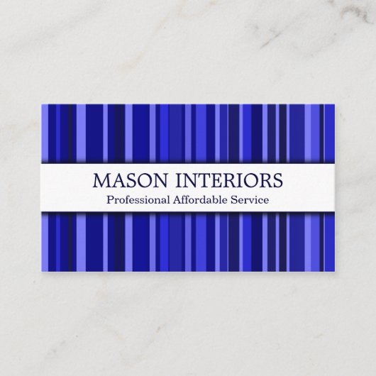 Carte de visite de concepteur d'intérieur bleu pro (Devant)