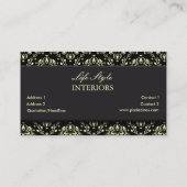 Carte de visite de concepteur d'intérieur, Damask (Dos)