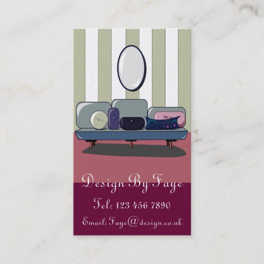 Carte de visite de concepteur d'intérieur ou de (Devant)